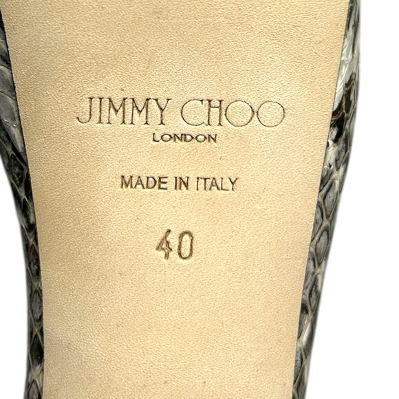 Jimmy Choo Holly Heel Snake Roccia Elaphe Sandal Multi 40 - Picture 4 of 8
